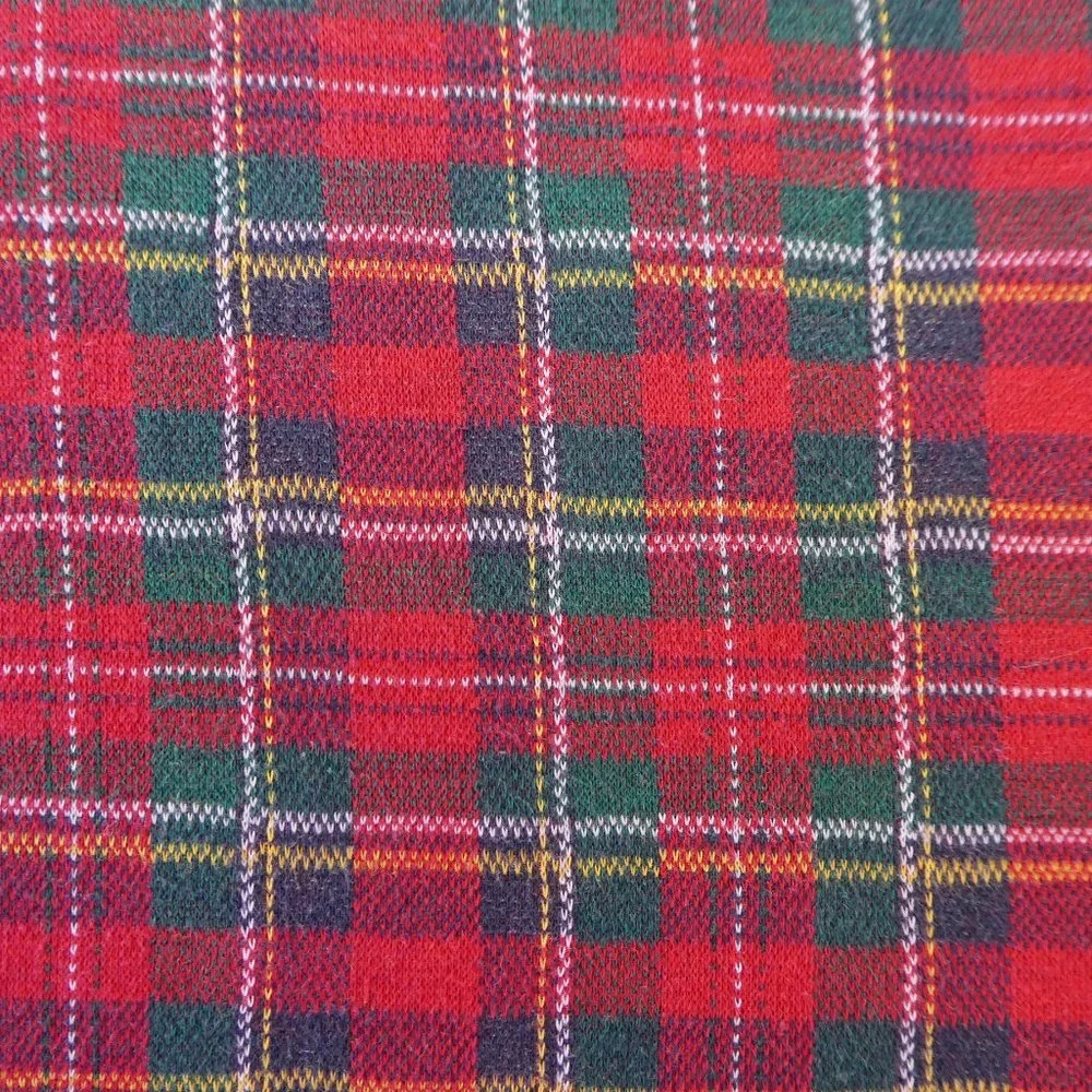 Ralph Lauren Polo Vintage Tartan Plaid Polo Shirt Short Sleeve Navy Knit Collar